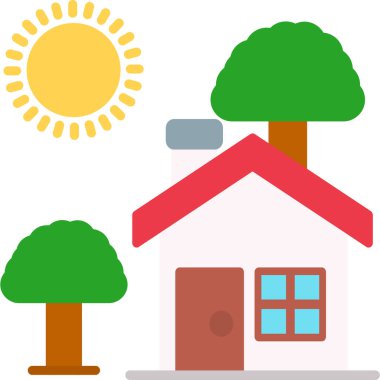 Yazın ağaç simgesi olan ev - ev kategorisi