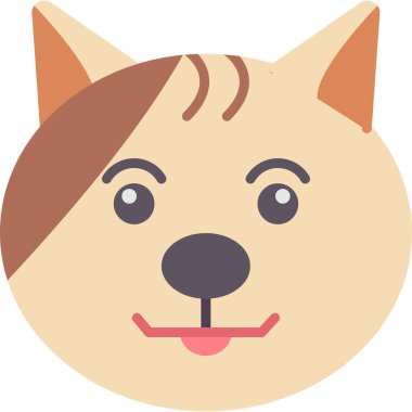 Köpek düz vektör simgesi