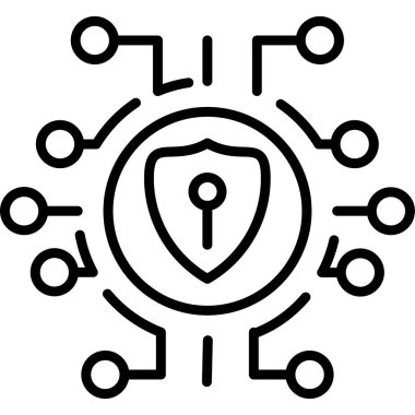 Güvenlik. Web simgesi vektör illüstrasyonu