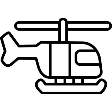 Hava helikopter ikonu ana hat vektörü. Hava helikopteri. helikopter