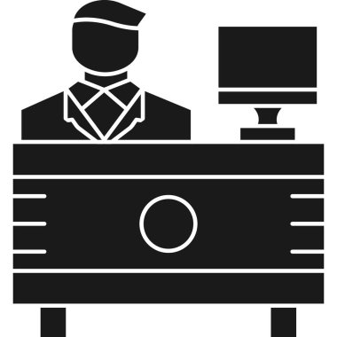 iş masası simgesi vektör illüstrasyonu