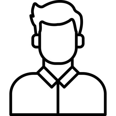 Avatar Adam ikon ana hatları vektörü. İnsanlar avatar. avatar kişi