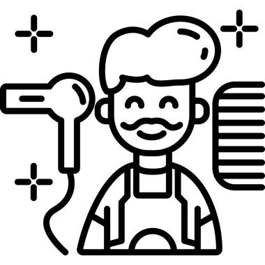 işçi adam simgesi, vektör illüstrasyonu