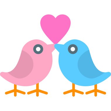 Şirin kuş ikonu vektör çizimi tasarımı