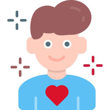 Adam kalp aşk simgesi düz stil