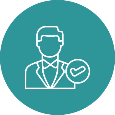 İşadamı ve Mark Simgesi. vektör illüstrasyonu