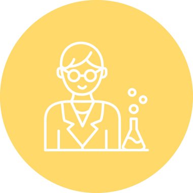 Bilim adamı simgesi, vektör illüstrasyonu