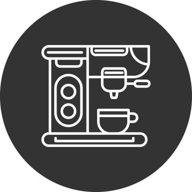 Kahve makinesi simgesi, vektör illüstrasyonu