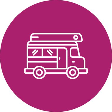 Otobüs. Web simgesi vektör illüstrasyonu