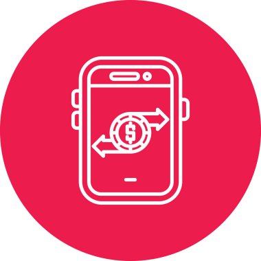 saat ve vektör illüstrasyonlu cep telefonu