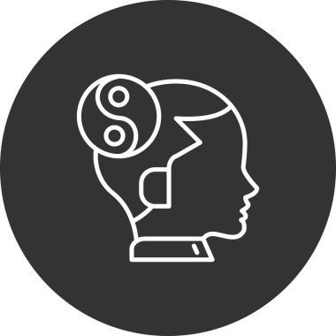 beyin ikonu vektör illüstrasyonu