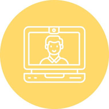 Online eğitim. Web simgesi basit illüstrasyon