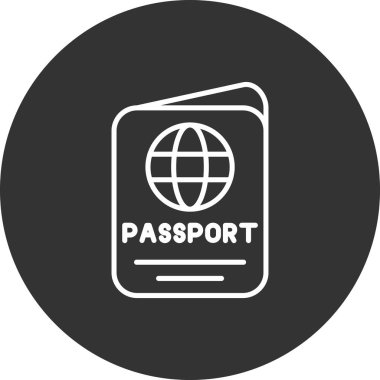 pasaport vektör satırı simgesi