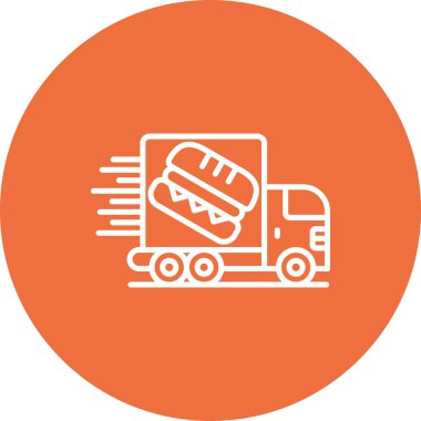 Teslimat kamyonu simgesinin vektör çizimi