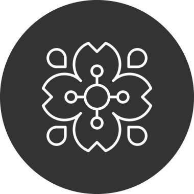 Çiçek simgesinin vektör illüstrasyonu