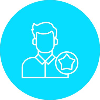 Yıldız vektör simgesi çizgisi olan eşsiz bir adam