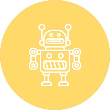 robot. Web simgesi basit illüstrasyon