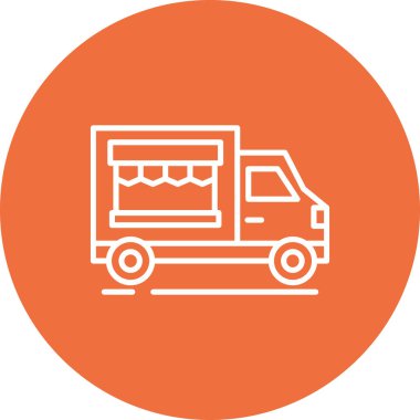 Kamyon Simgesi Moda Biçiminde İzole Arkaplan