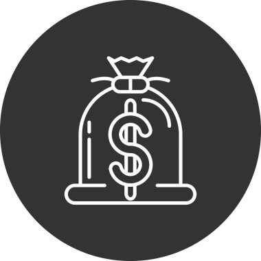 Dolarlık torba simgesi modaya uygun izole edilmiş arkaplan