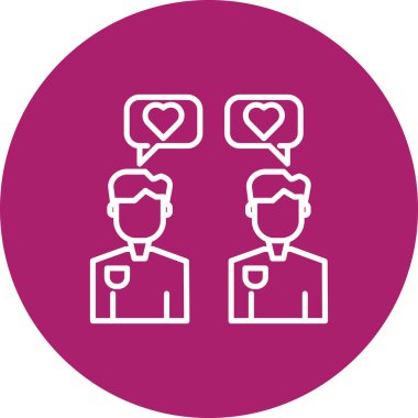 Kalpte vektör simgesi olan eşsiz iki kişi