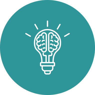 ışık ampul vektör çizgisi simgesi daire üzerinde