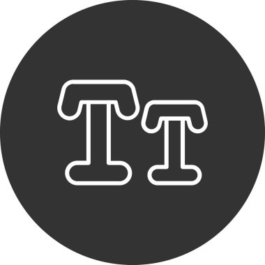 Siyah daire simgesinde t harfi.