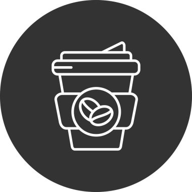 Kahve fincanı simgesi, basit vektör çizimi