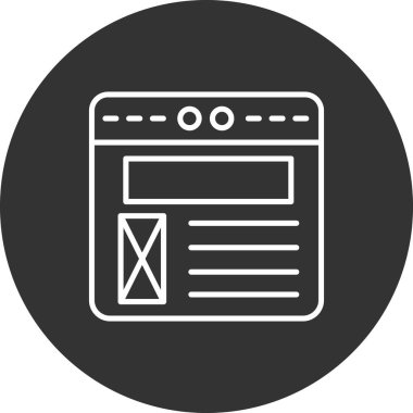 Web sayfası basit simge, web sitesi vektör illüstrasyonu