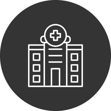 Hastane. Web simgesi basit illüstrasyon