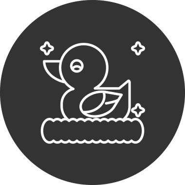 Şirin bir yavru ördek ikonunun vektör çizimi