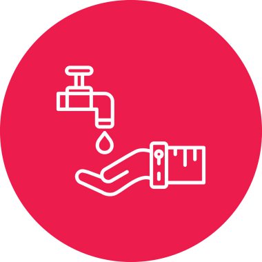 Su musluğu. Web simgesi vektör illüstrasyonu