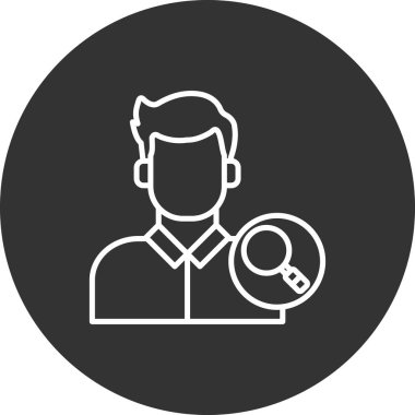 Büyüteci olan bir adamın vektör çizimi