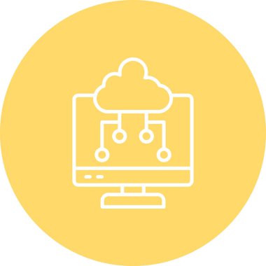 bulut teknoloji simge vektör çizim