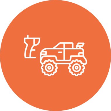 Traktör ikon vektör illüstrasyonu