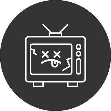 TV simgesi. Tv vektör simgesi web için basit çizimi