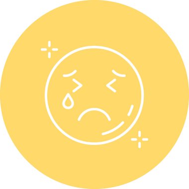 Ağlayan ikon vektör illüstrasyonu