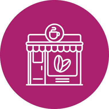 Bir kahve dükkanının vektör çizimi