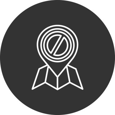 konum haritası imleci simgesi ana hat biçiminde