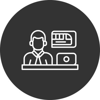 Ofis simgesinin vektör illüstrasyonu