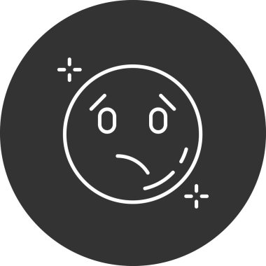 Emoji duygu yüz simgesi ana hat biçiminde