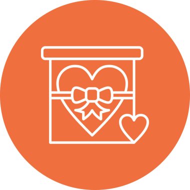 kalp simgesi olan kutu, basit vektör illüstrasyonu