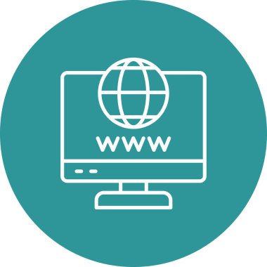 Web internet düz vektör simgesi