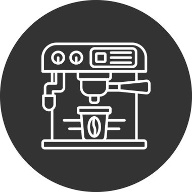 Kahve makinesi simgesinin vektör illüstrasyonu
