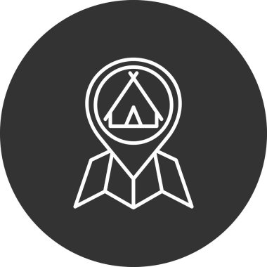 harita işaretleyici çizgi simgesi, vektör illüstrasyonu