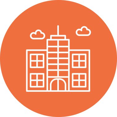 Şehir simgesi. İnce çizgi tarzı. vektör illüstrasyonu.