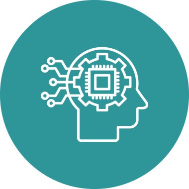 Beyin. Web simgesi basit illüstrasyon