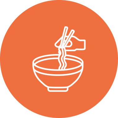 Bir kase erişte ikonunun vektör çizimi