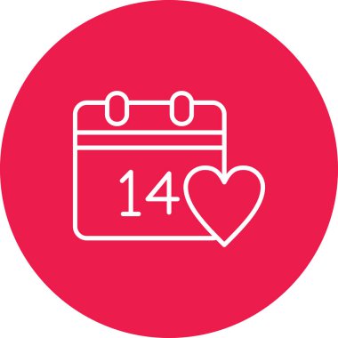 Moda stili izole edilmiş arkaplanda sevgililer günü takvimi simgesi