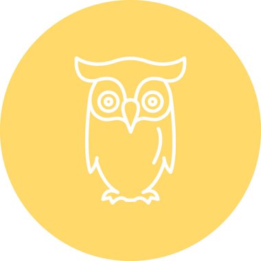 Baykuş. Web simgesi basit illüstrasyon