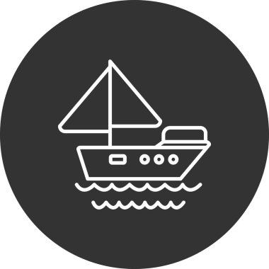 Tekne simgesinin vektör illüstrasyonu